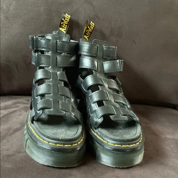Dr. Martens Ricki Gladiator Black Platform Sandals 7 - Picture 4 of 14